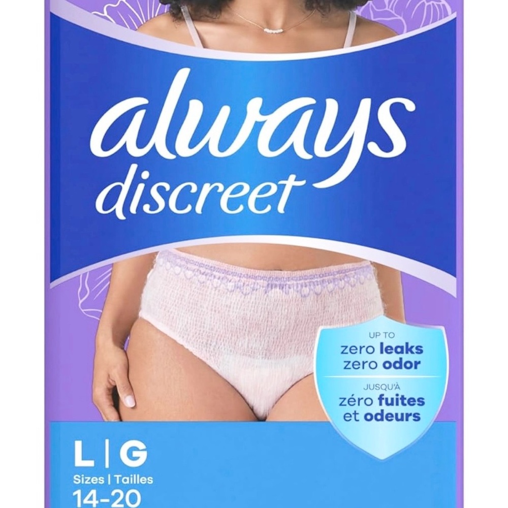 Always Discreet Adult Incontinence Underwear for Women, L - 28 Count